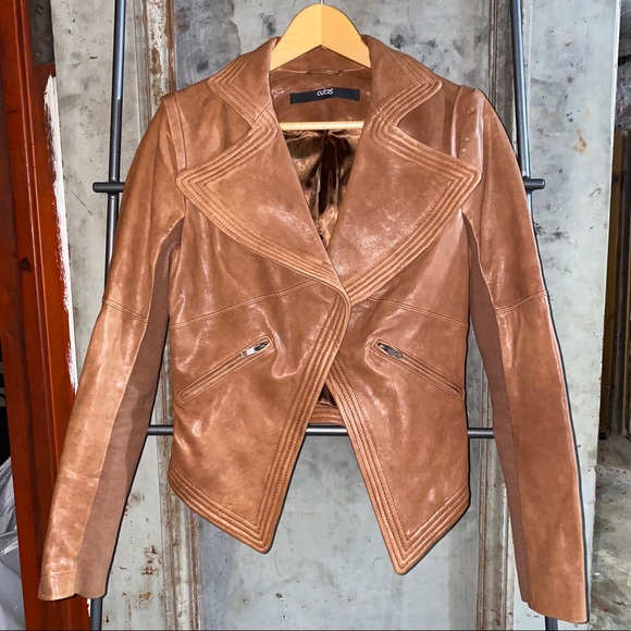 Cut25 by Yigal Azrouel Jackets & Blazers - Cut25 by Yigal Azrouel Brown Cognac Leather Jacket